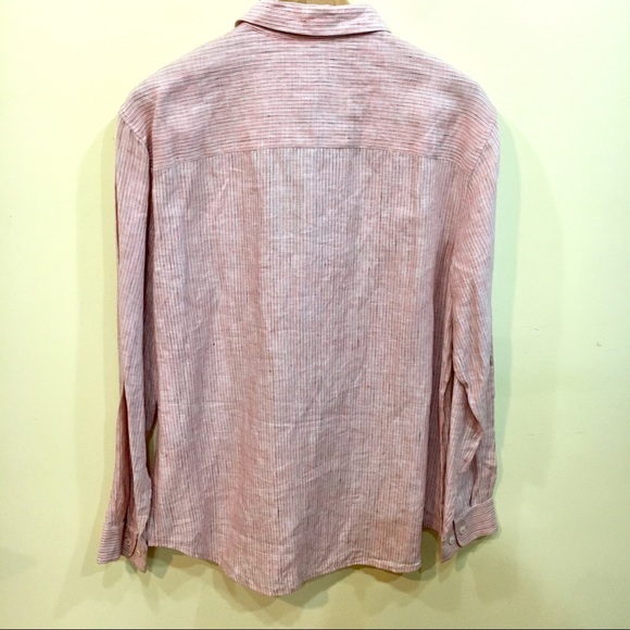 Elie Tahari striped linen button down - Picture 5 of 8